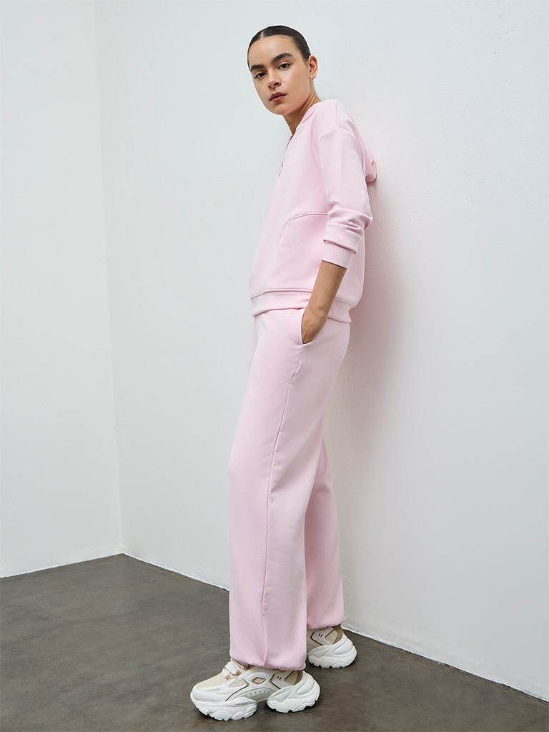 Nuoflexx Pink Solid High-Rise Track Pants