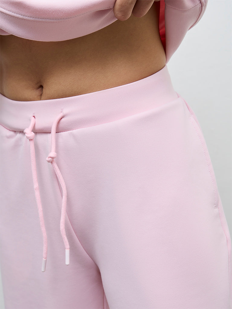 Nuoflexx Pink Solid High-Rise Track Pants