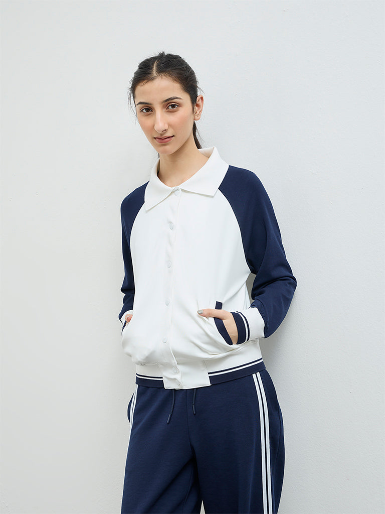 Nuoflexx White Colour-Blocked Jacket