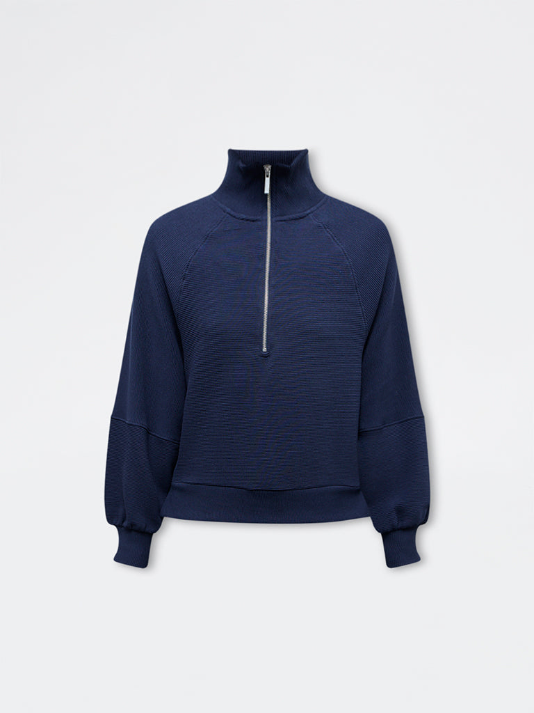 Nuoflexx Navy Ribbed Quarter-Zip Sweatshirt
