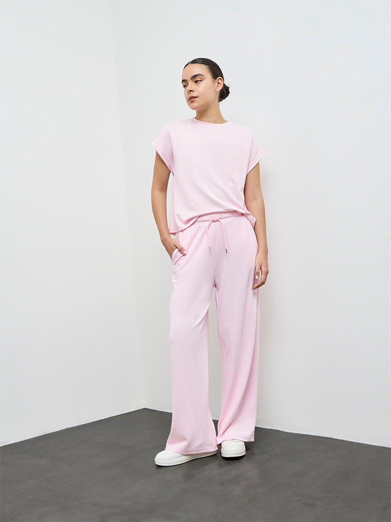 Nuoflexx Pink Solid T-Shirt