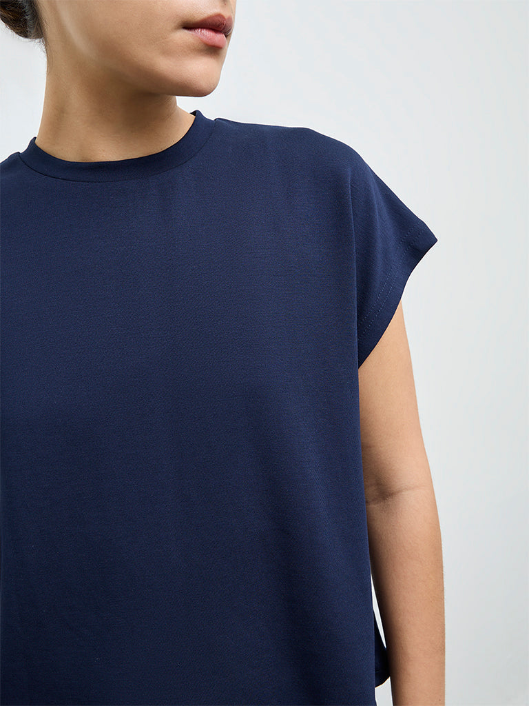 Nuoflexx Navy Solid T-Shirt