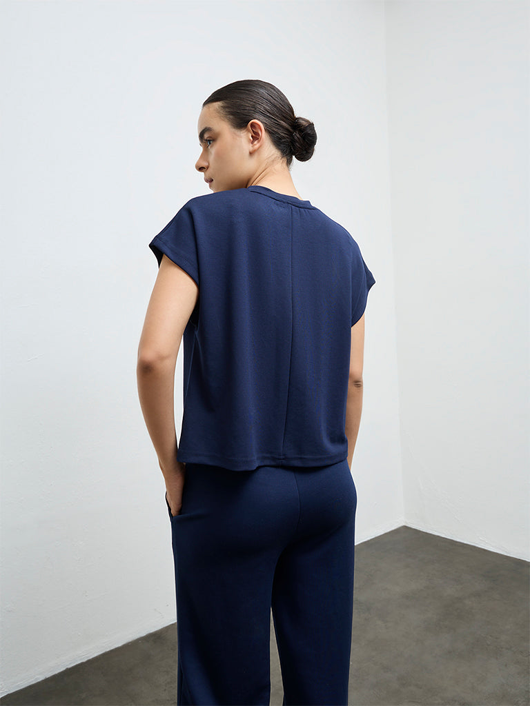 Nuoflexx Navy Solid T-Shirt