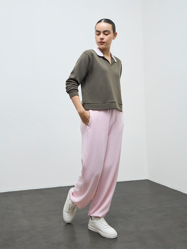 Nuoflexx Olive Solid Cotton T-Shirt