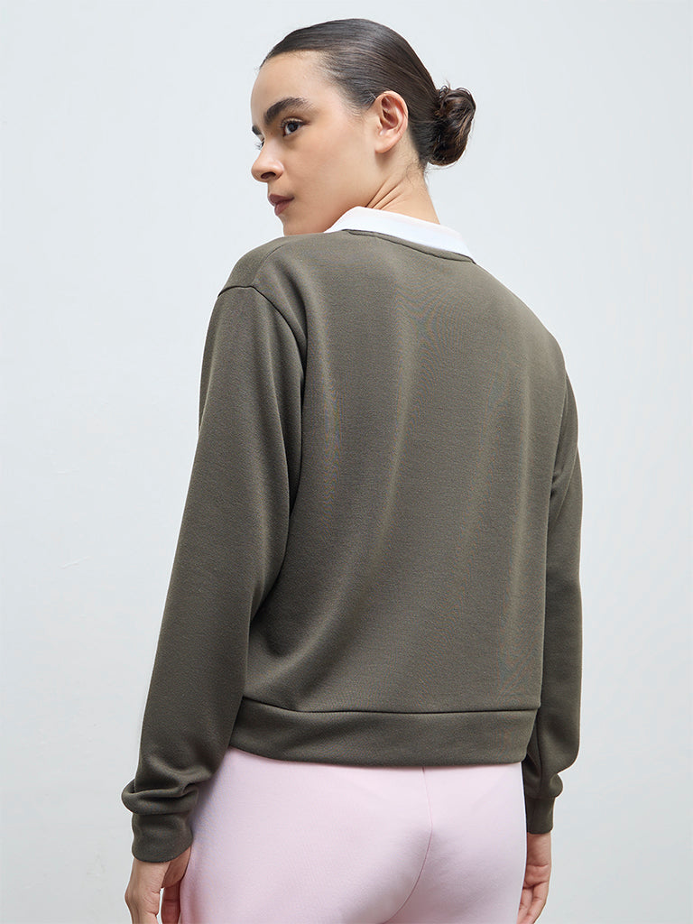 Nuoflexx Olive Solid Cotton T-Shirt