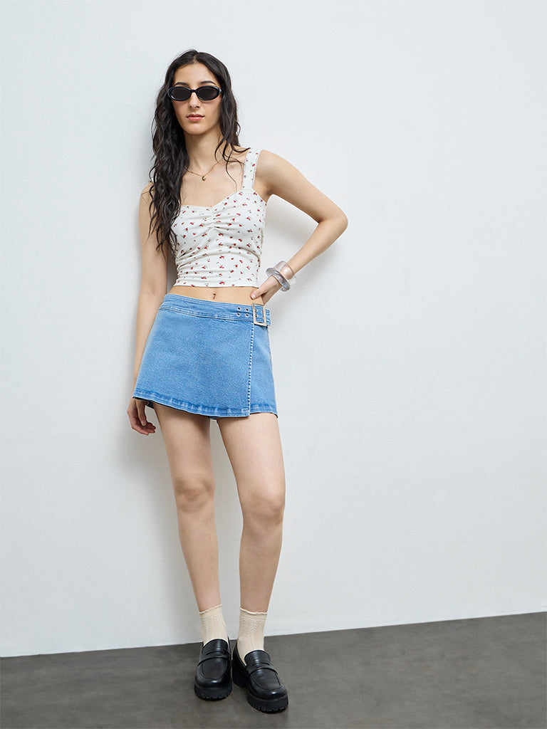 Nuon White Floral Printed Top