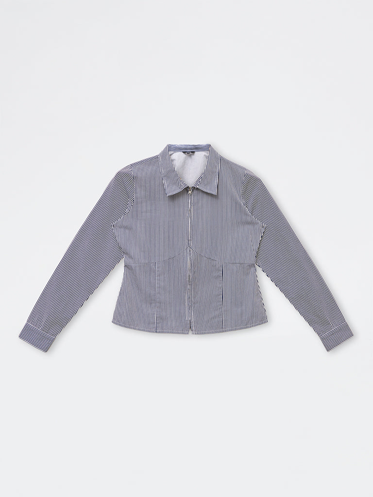 Nuon Navy Zip-Front Shirt