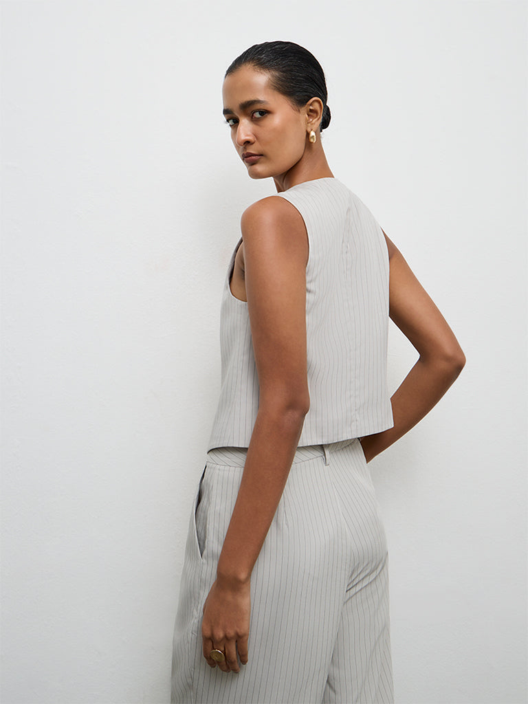 Wardrobe Grey Striped Waistcoat