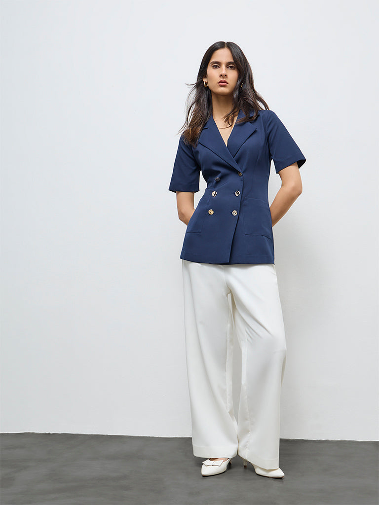 Wardrobe Navy Button-up Jacket