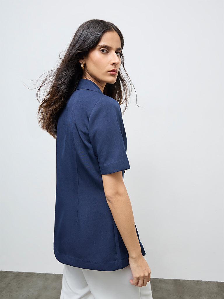 Wardrobe Navy Button-up Jacket