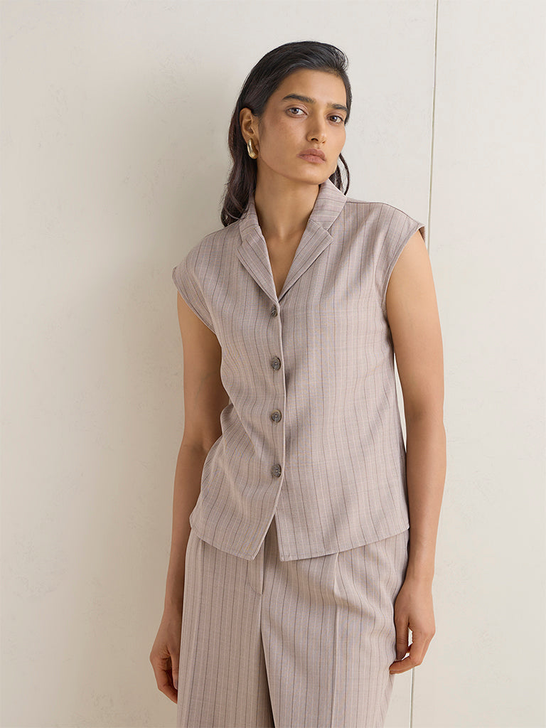 Wardrobe Taupe Striped Jacket