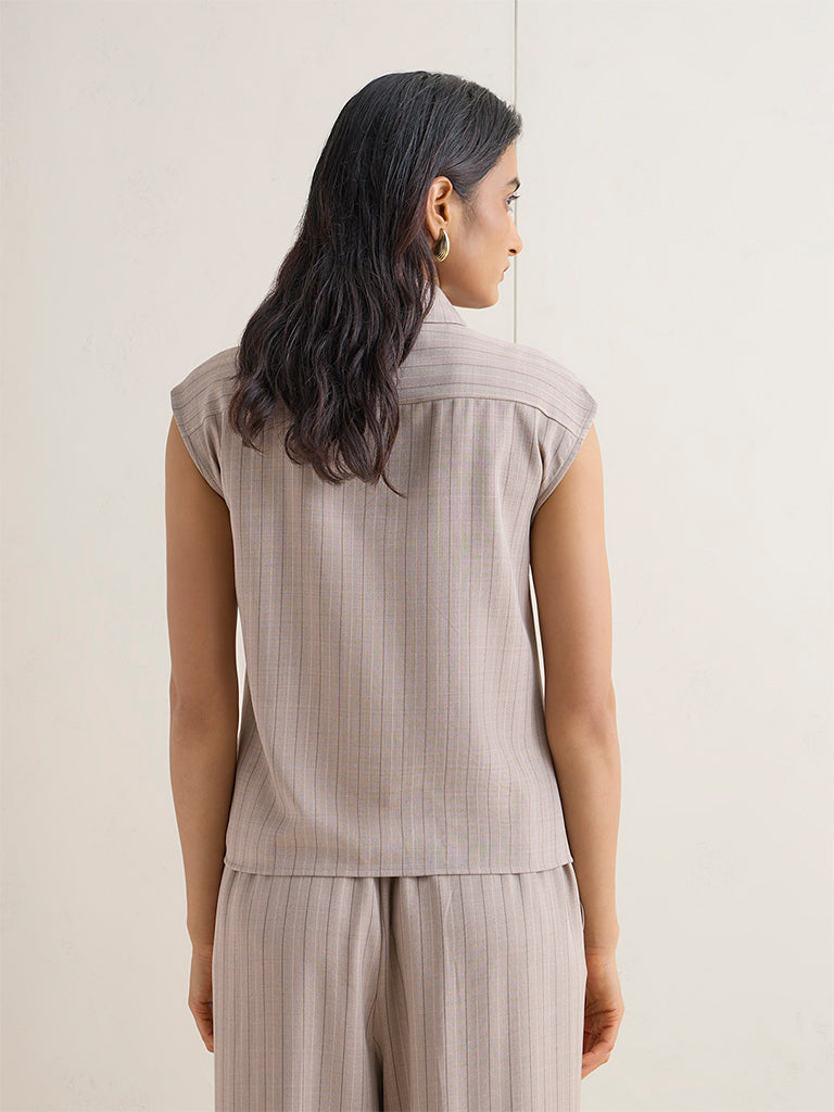 Wardrobe Taupe Striped Jacket