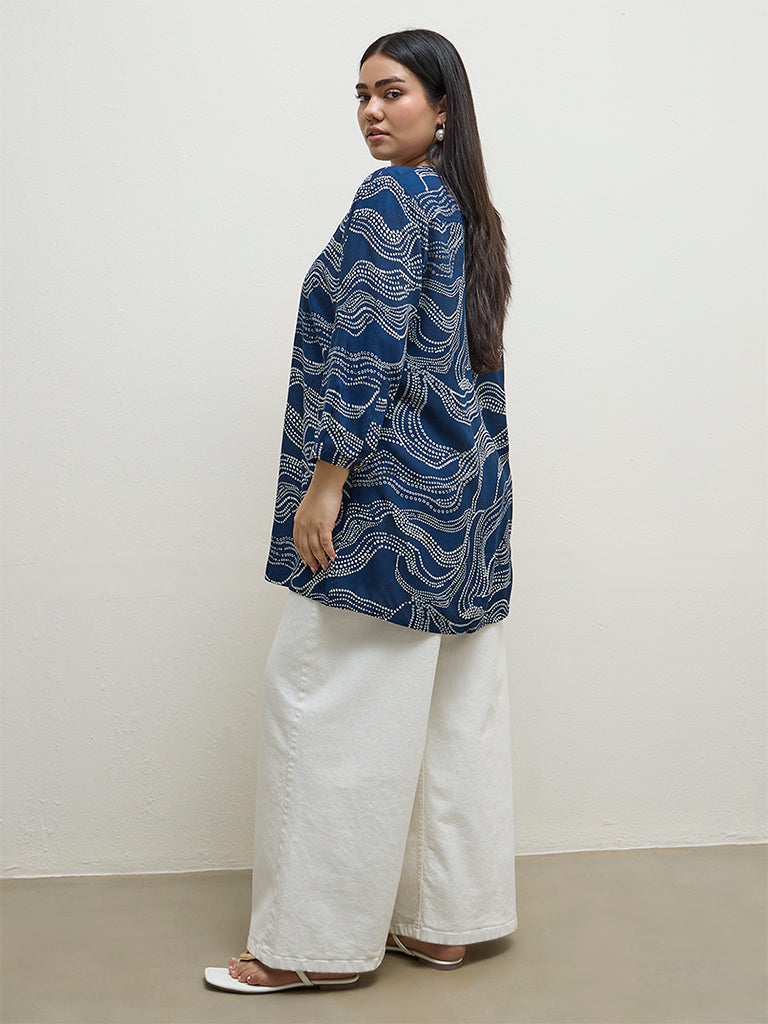 Diza Indigo Bandhani Printed Tunic