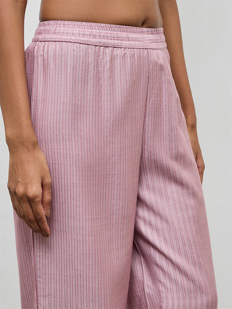 Zuba Lilac Stripe Printed Pants