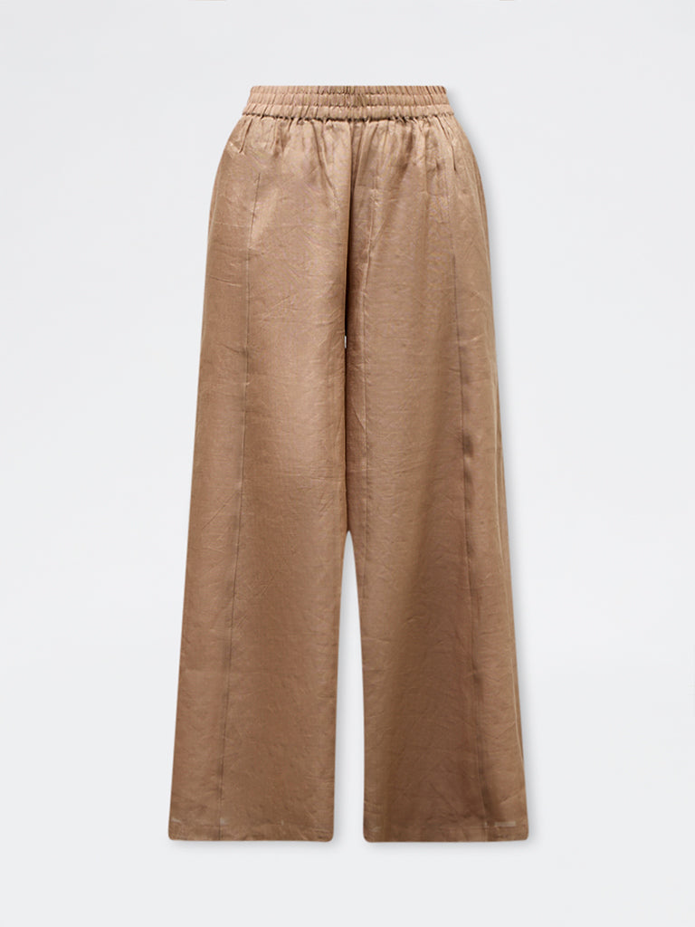 Zuba Dusty Pink Metallic Palazzos