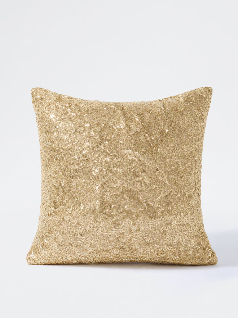 Westside Home Gold Sequin Embellished Cushion Cover