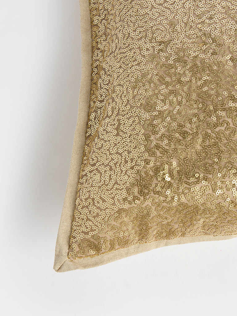 Westside Home Gold Sequin Embellished Cushion Cover