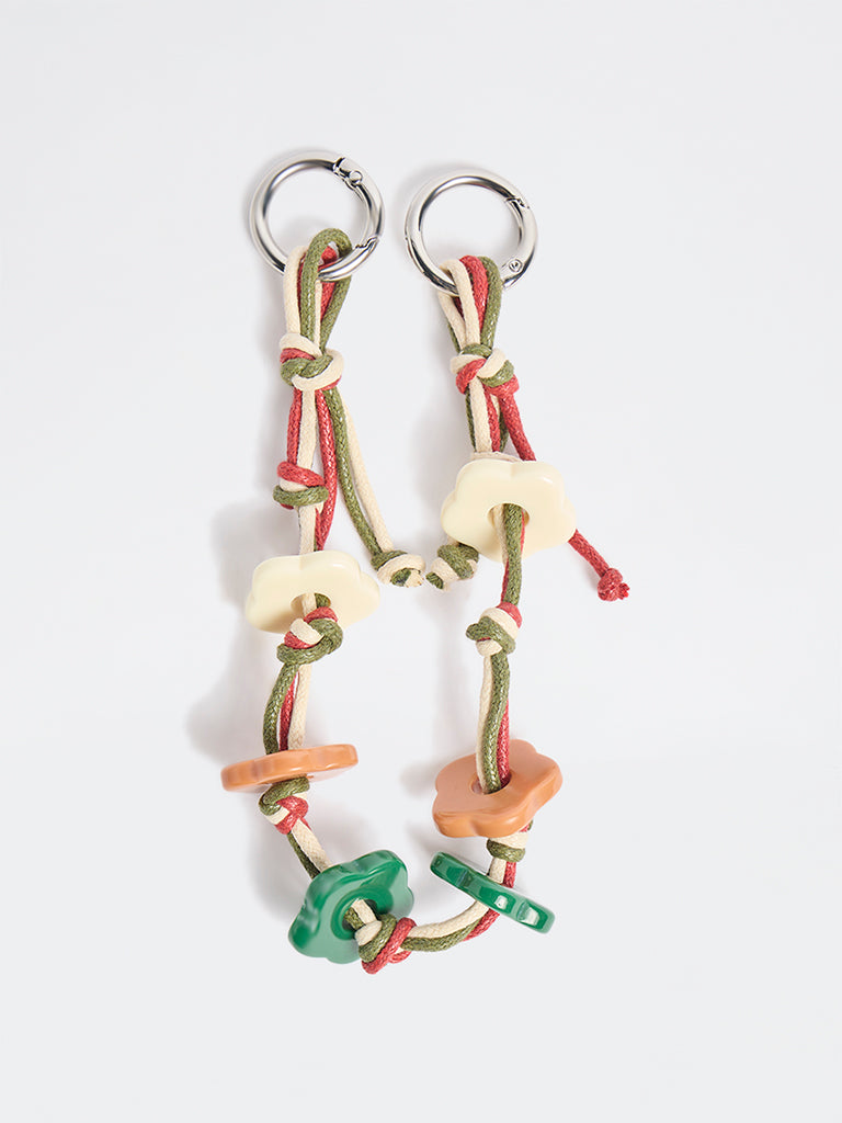 Westside Accessories Multicolour Flower and Cord Bag Charm