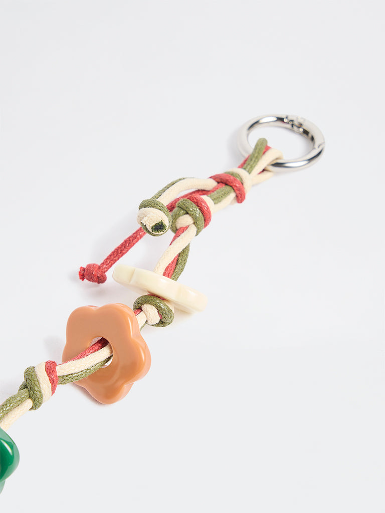 Westside Accessories Multicolour Flower and Cord Bag Charm