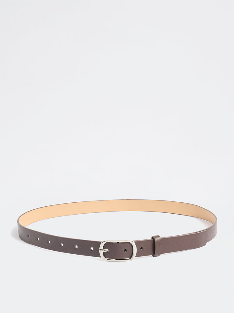 Westside Accessories Dark Brown Buckled Belt
