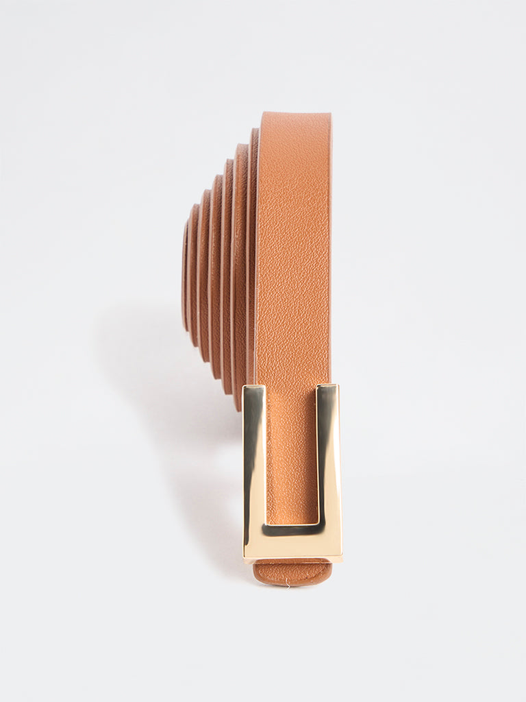Westside Accessories Tan Buckled Belt