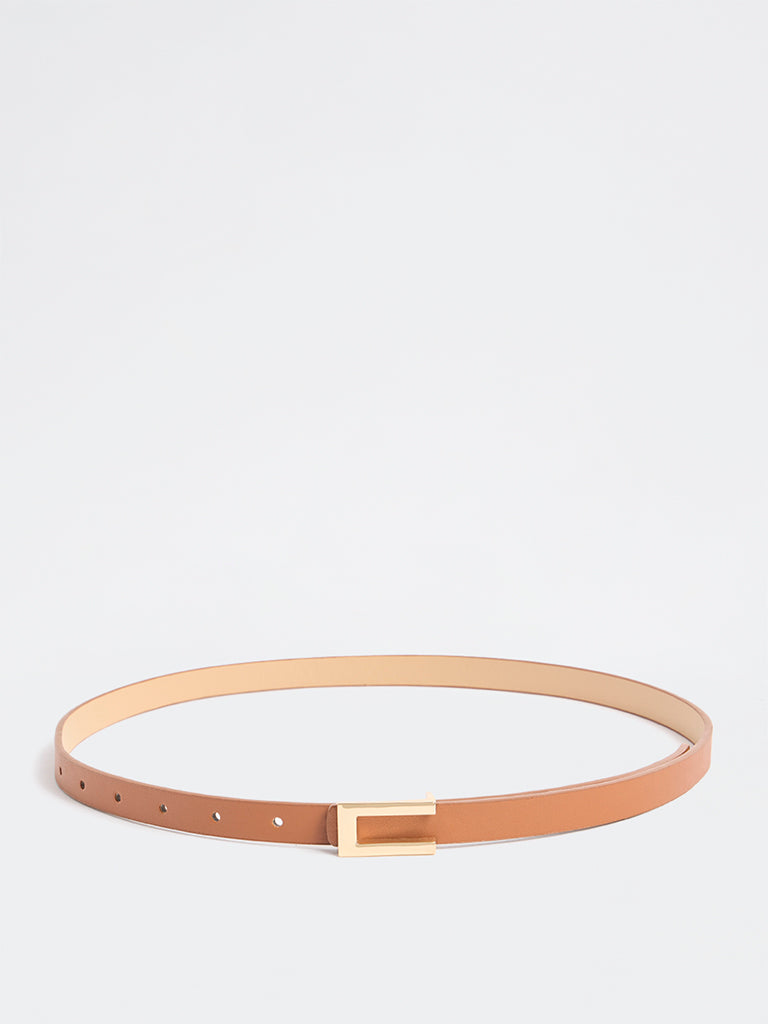 Westside Accessories Tan Buckled Belt