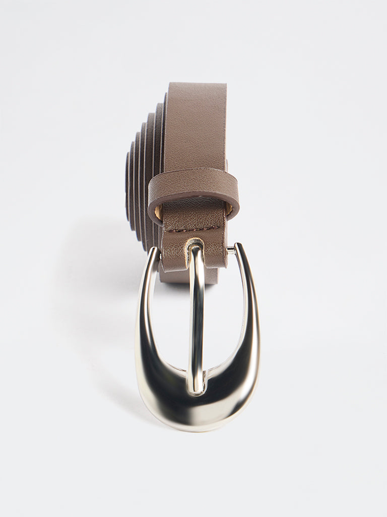 Westside Accessories Dark Brown Buckled Belt