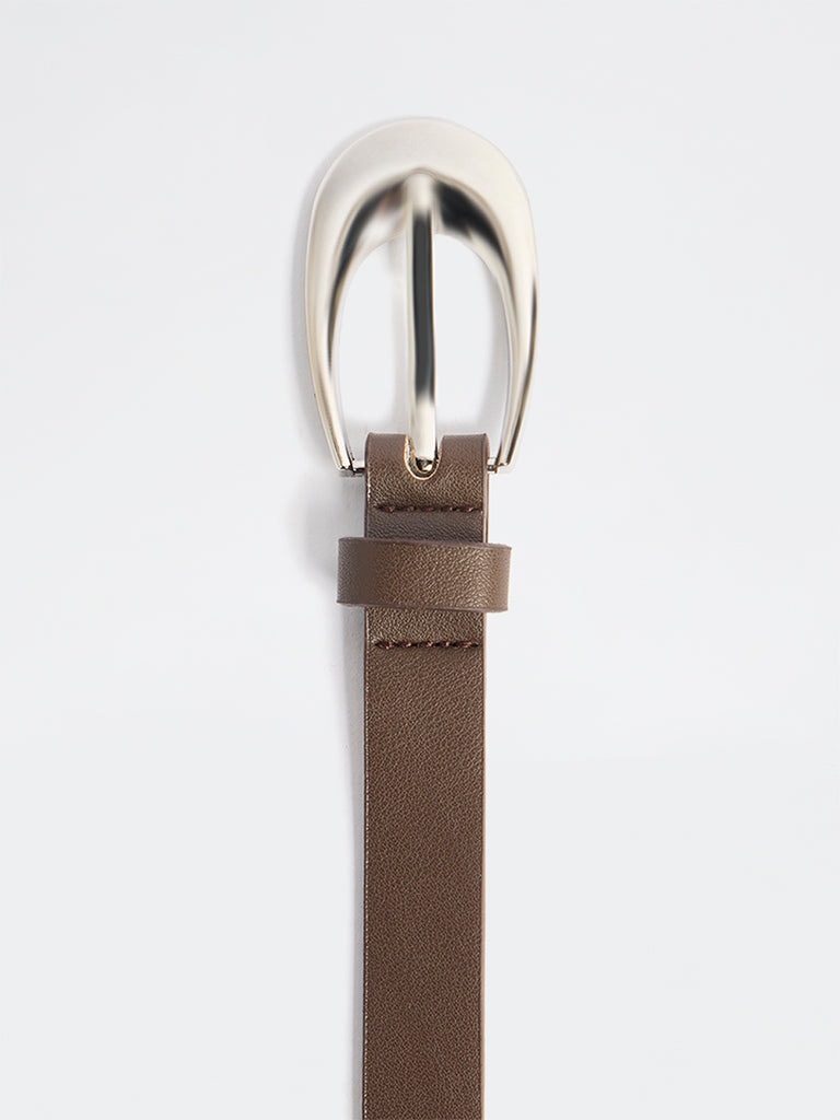 Westside Accessories Dark Brown Buckled Belt
