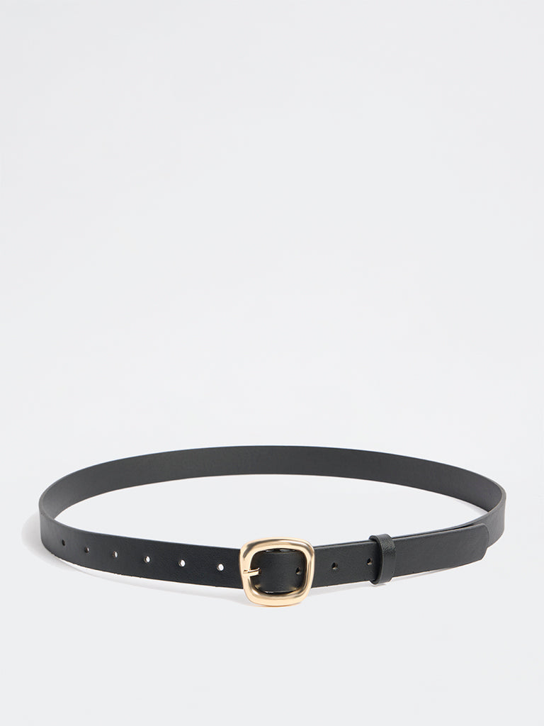Westside Accessories Black Square Buckle Belt