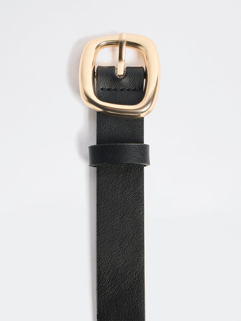 Westside Accessories Black Square Buckle Belt