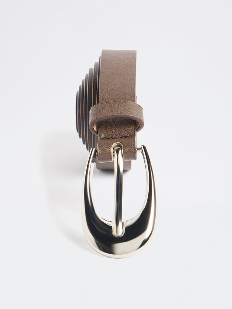 Westside Accessories Dark Brown Buckled Belt
