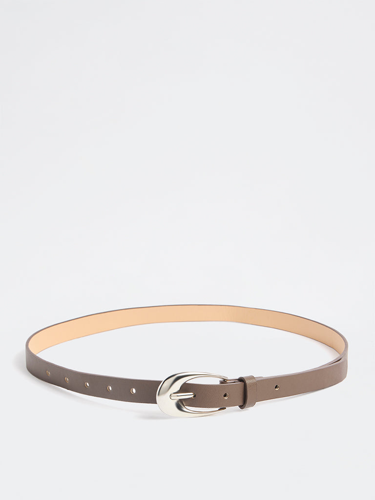 Westside Accessories Dark Brown Buckled Belt