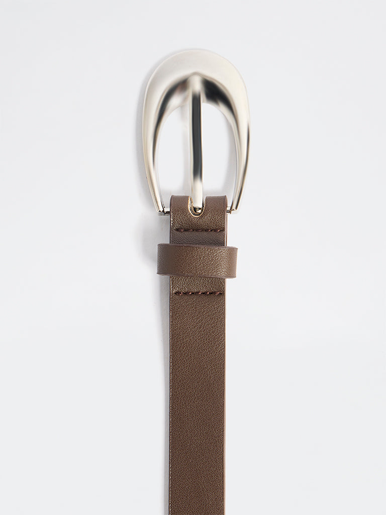 Westside Accessories Dark Brown Buckled Belt