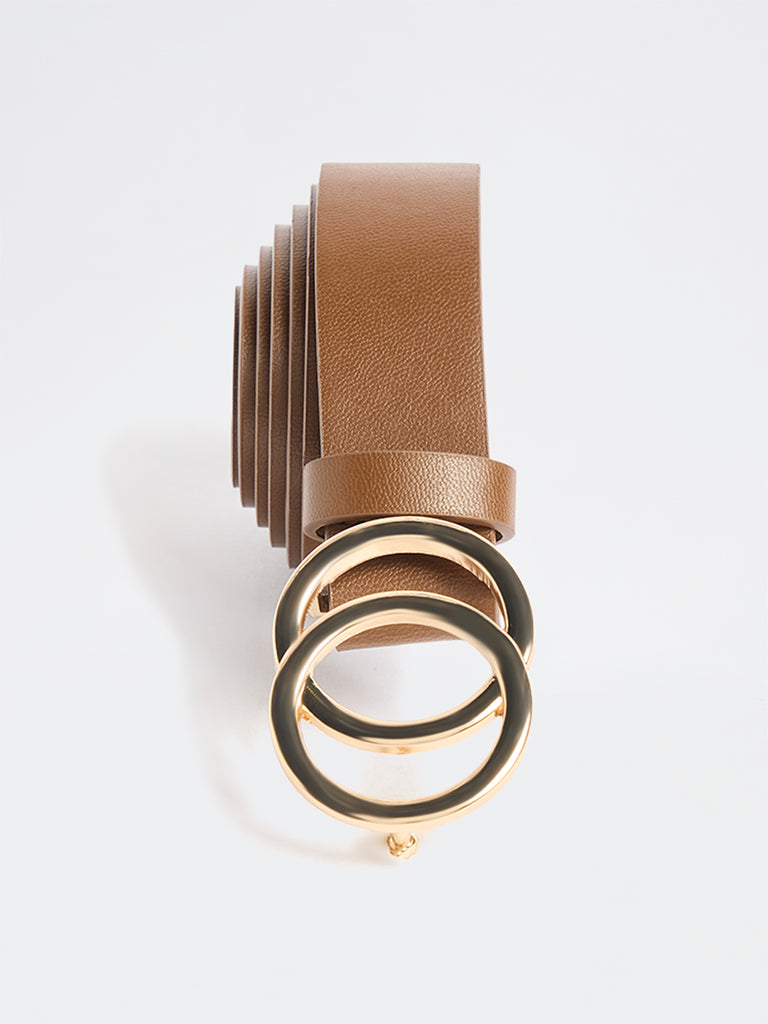Westside Accessories Brown Double-Ring Detail Belt