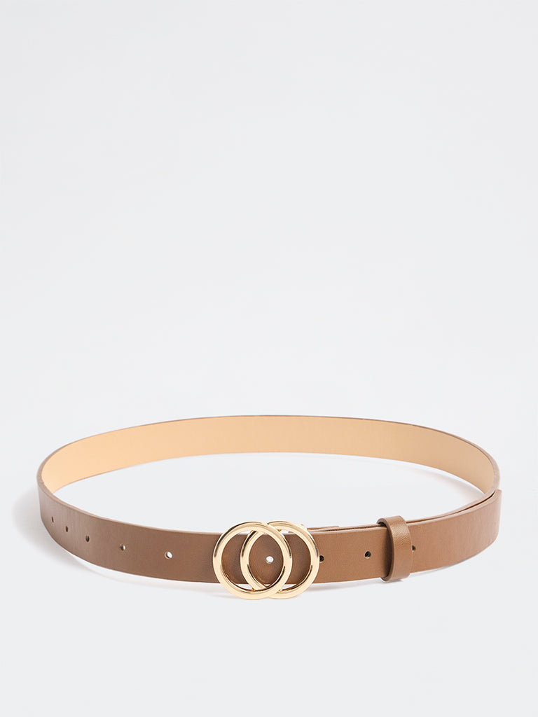 Westside Accessories Brown Double-Ring Detail Belt