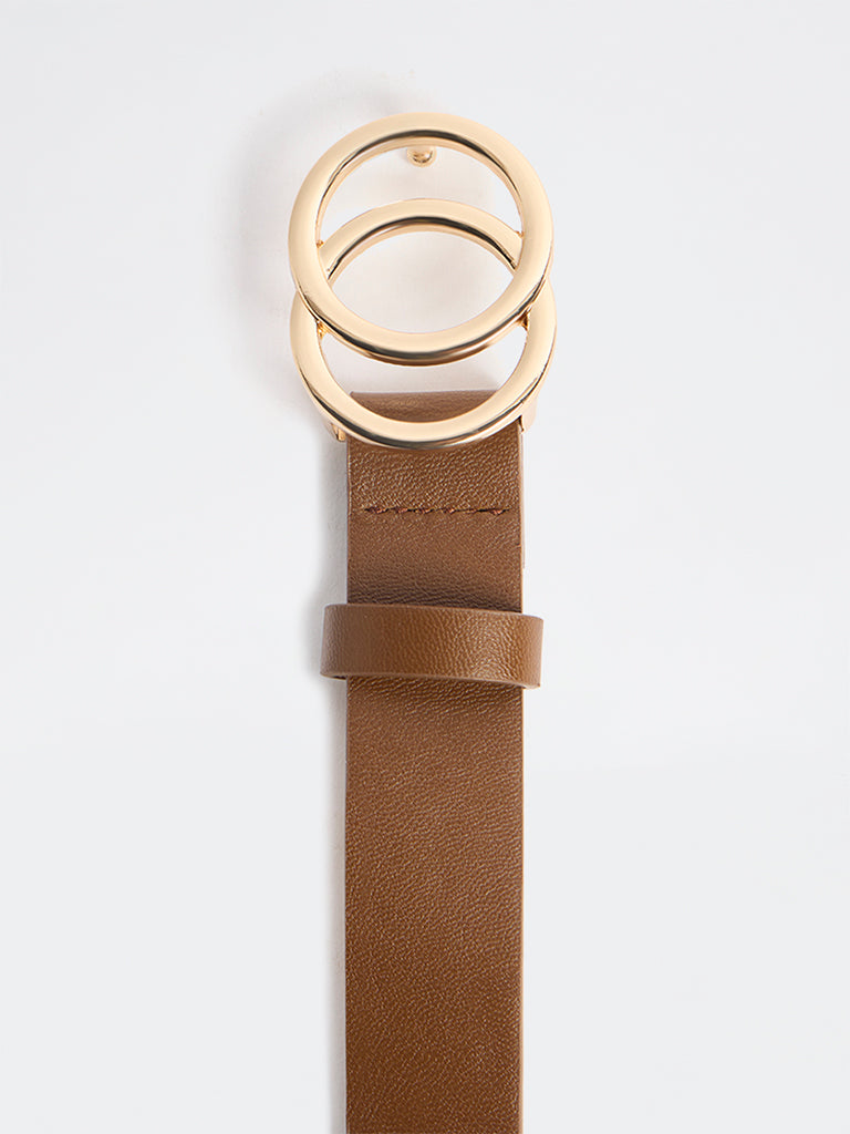 Westside Accessories Brown Double-Ring Detail Belt