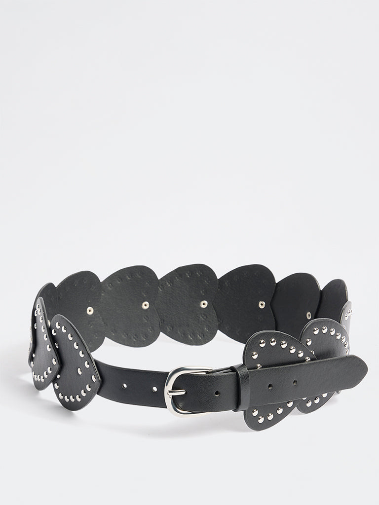 Westside Accessories Black Heart Studded Belt
