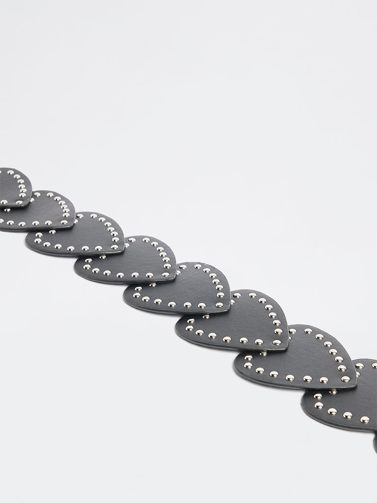 Westside Accessories Black Heart Studded Belt