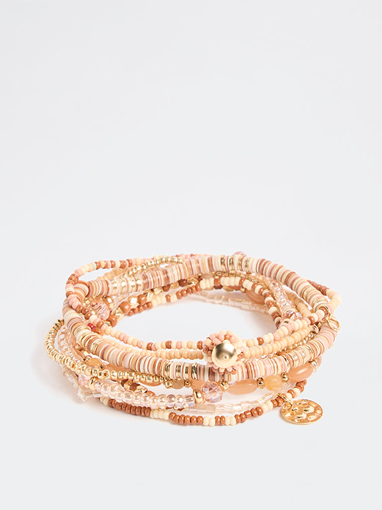 Westside Accessories Multicolour Beaded Bracelets - Pack of 9