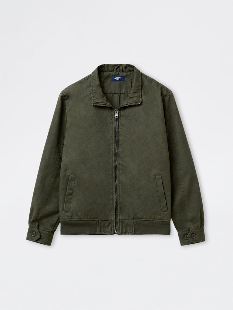 Ascot Olive Relaxed-Fit Suede Jacket