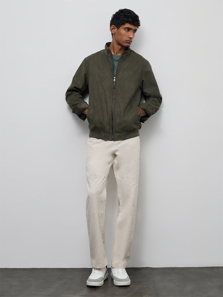 Ascot Olive Relaxed-Fit Suede Jacket