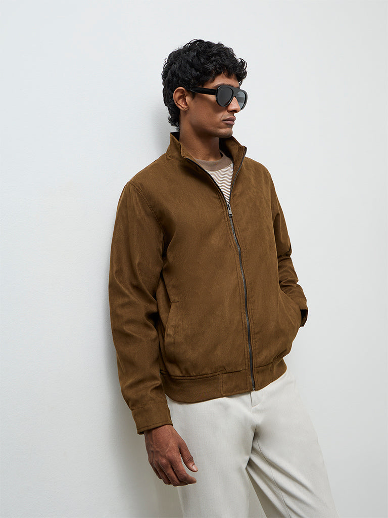 Ascot Tan Relaxed-Fit Suede Jacket