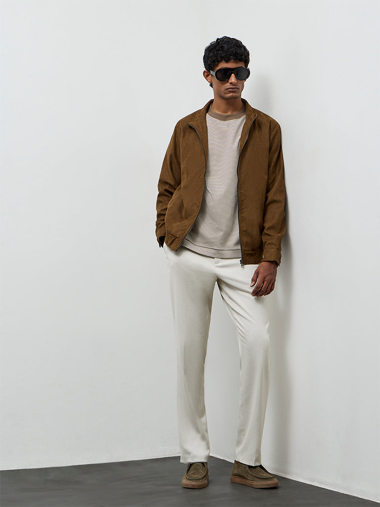 Ascot Tan Relaxed-Fit Suede Jacket