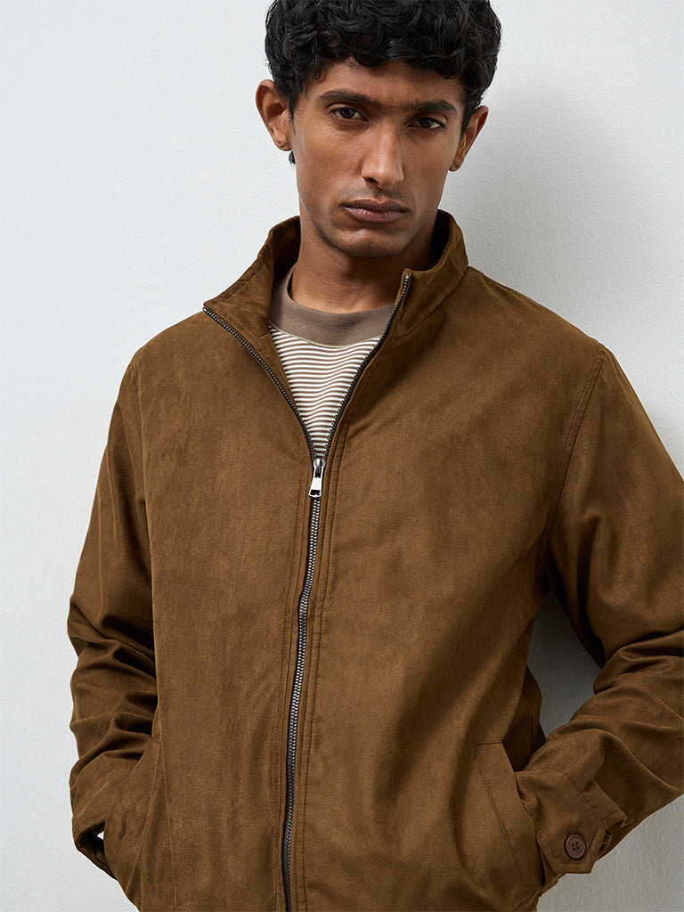 Ascot Tan Relaxed-Fit Suede Jacket
