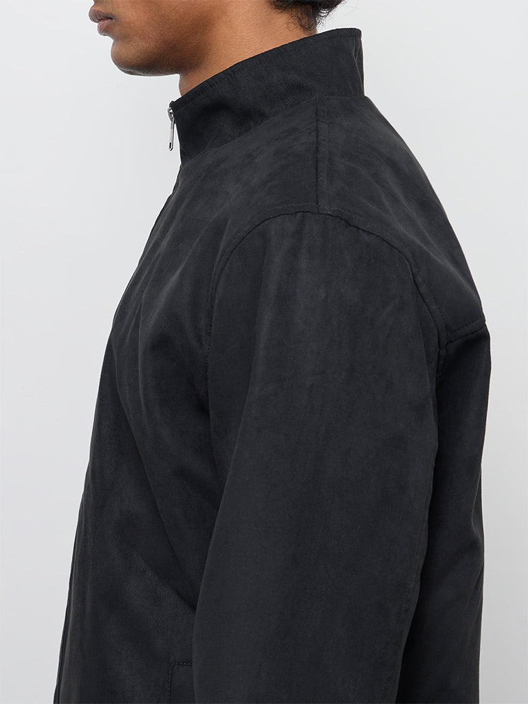 Ascot Black Suede Relaxed-Fit Jacket