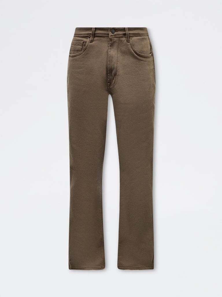 Ascot Taupe Relaxed-Fit Mid-Rise Jeans