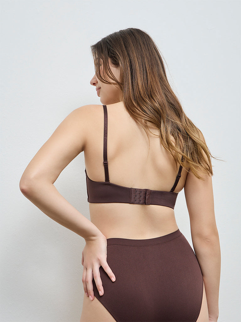 Wunderlove Dark Brown Underwired Bandeau Bra