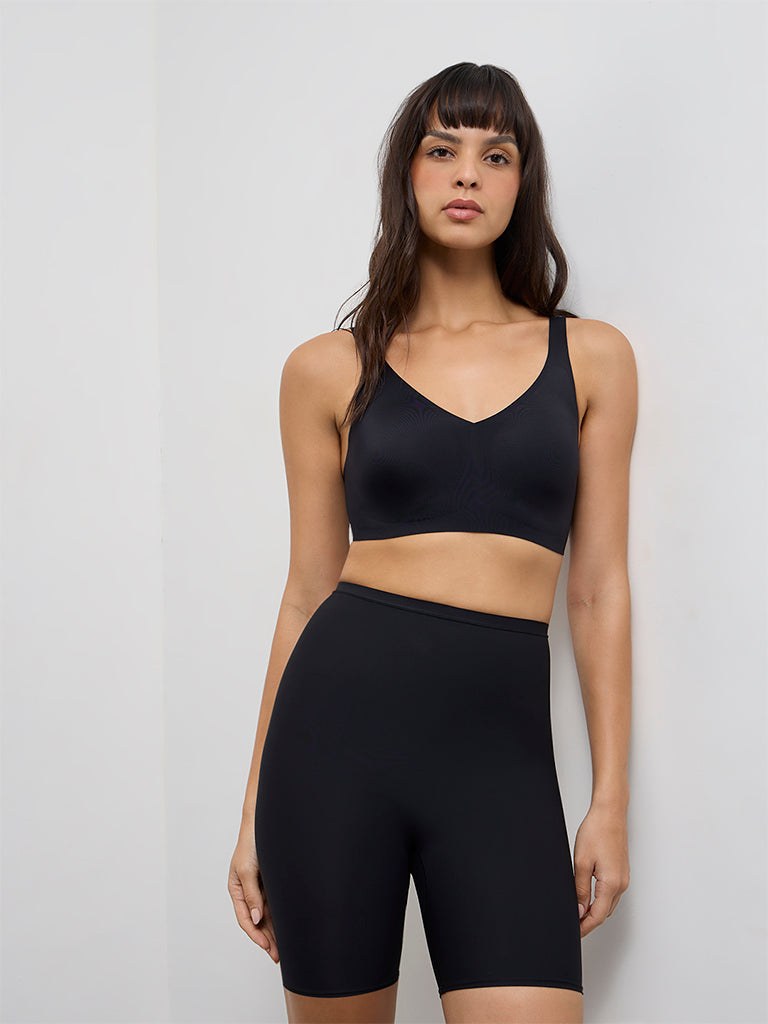 Wunderlove Black high-Rise Fygure Shaping Long Pants