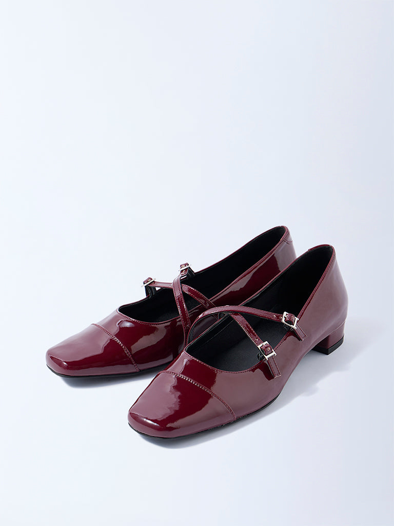 LUNA BLU Burgundy Mary Jane Shoes
