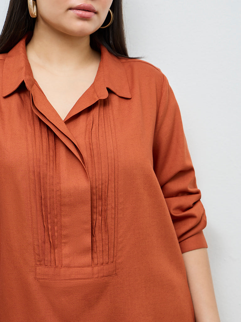 Gia Rust Pintuck-Detail Blouse